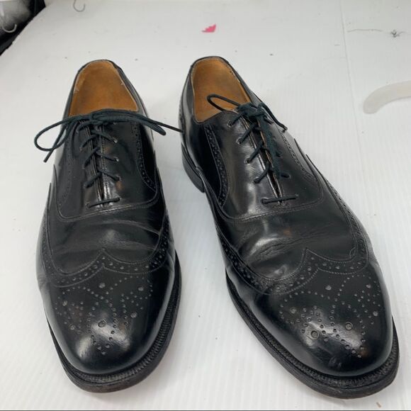 Johnston & Murphy Optima Black Wingtips Size 9 1/2 - Picture 1 of 9
